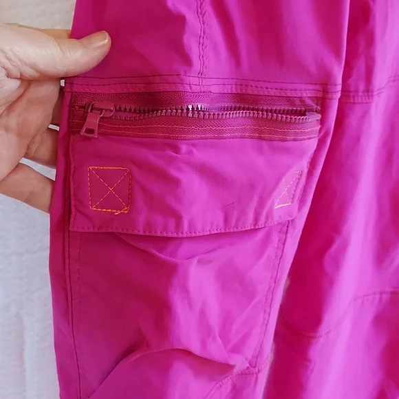 Title Nine Women's Pants Trail Mix Hot Pink Nylon Hiking Outdoor Capris 2 - Picture 4 of 12